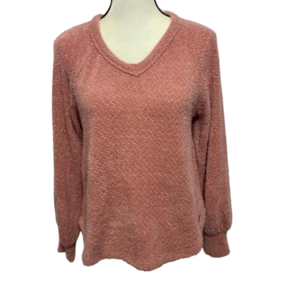 Hollister Terracotta Long Sleeve Soft V Neck Sweater Size Small #1428